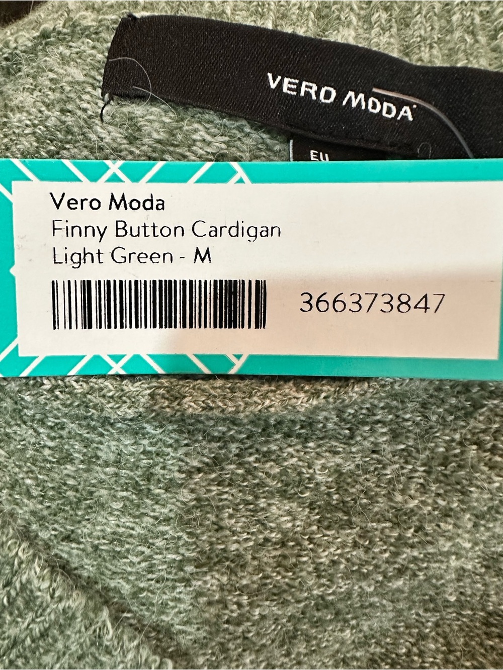 VERO MODA - Long Sleeve V-Neck Button Cardigan - Light Green - M - Picture 5 of 6